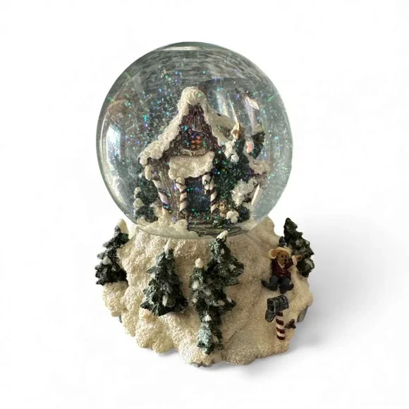 Boyds Bearly-Built Villages Kringles Shanty‎ Winter 2000's Snow Globe Music Box - Picture 2 of 11